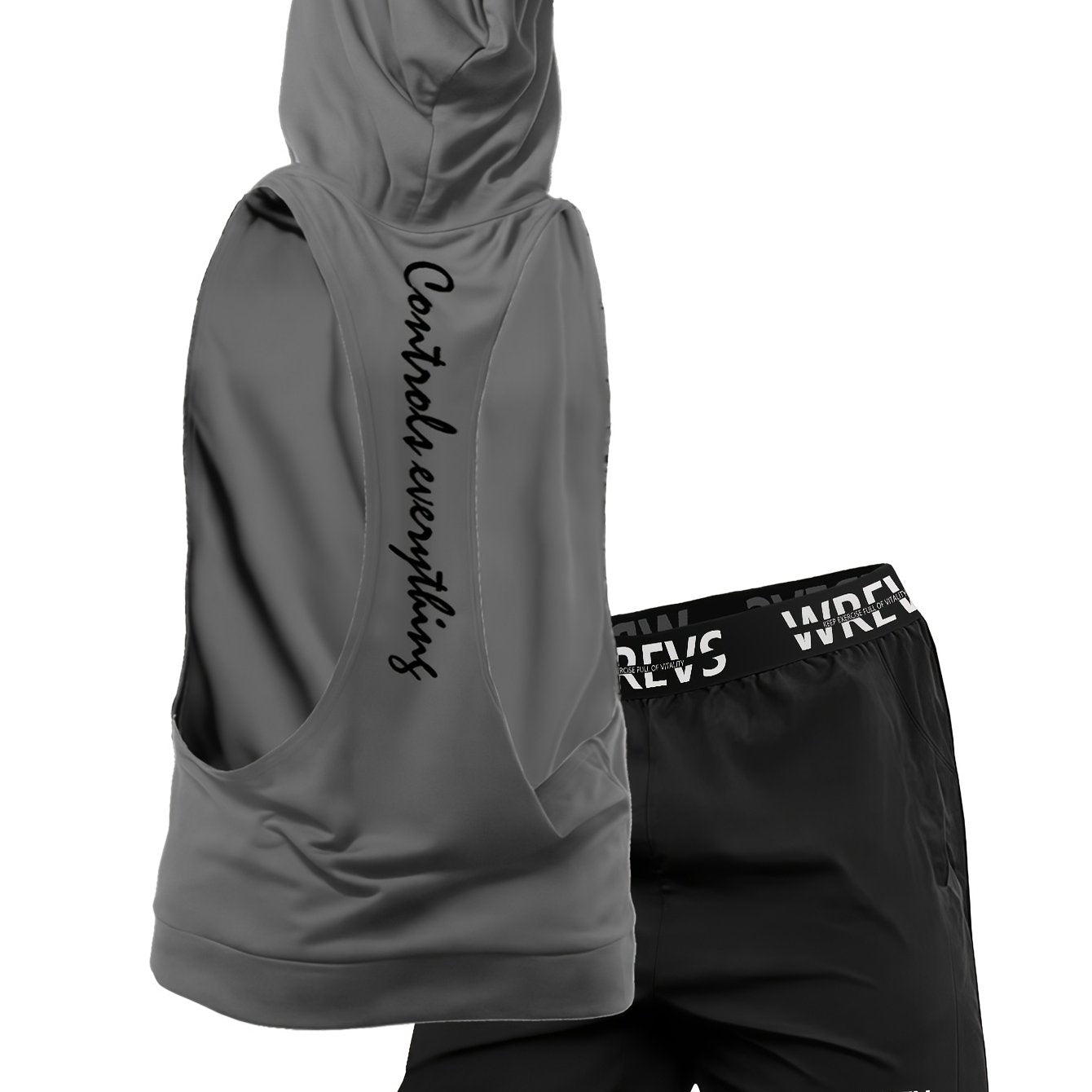 Men'S 2pcs Fitness Top And Shorts Set with a Hooded Top And Shorts, Designed for Quick-Drying And Breathability, Suitable for Training in Spring, Autumn, And Summer.