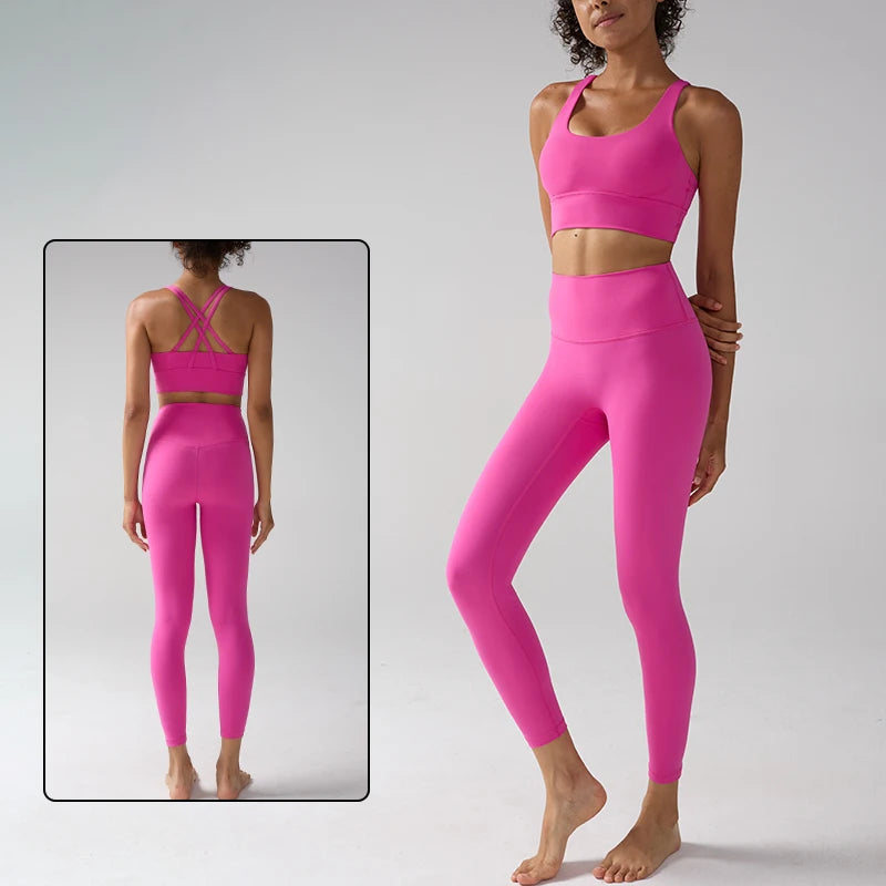 Women Sportswear Yoga Set 2PCS Sport Suit Gym Workout Clothes Nylon Yoga Top Women Sports Bra Leggings Pilates Fitness👚👚