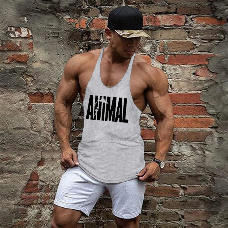 Gym Tank Top Men Bodybuilding Clothing Blank shirt Fitness Singlets Sleeveless Tanktops Cotton Muscle Stringer Vest Man