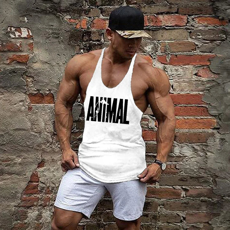 Gym Tank Top Men Bodybuilding Clothing Blank shirt Fitness Singlets Sleeveless Tanktops Cotton Muscle Stringer Vest Man
