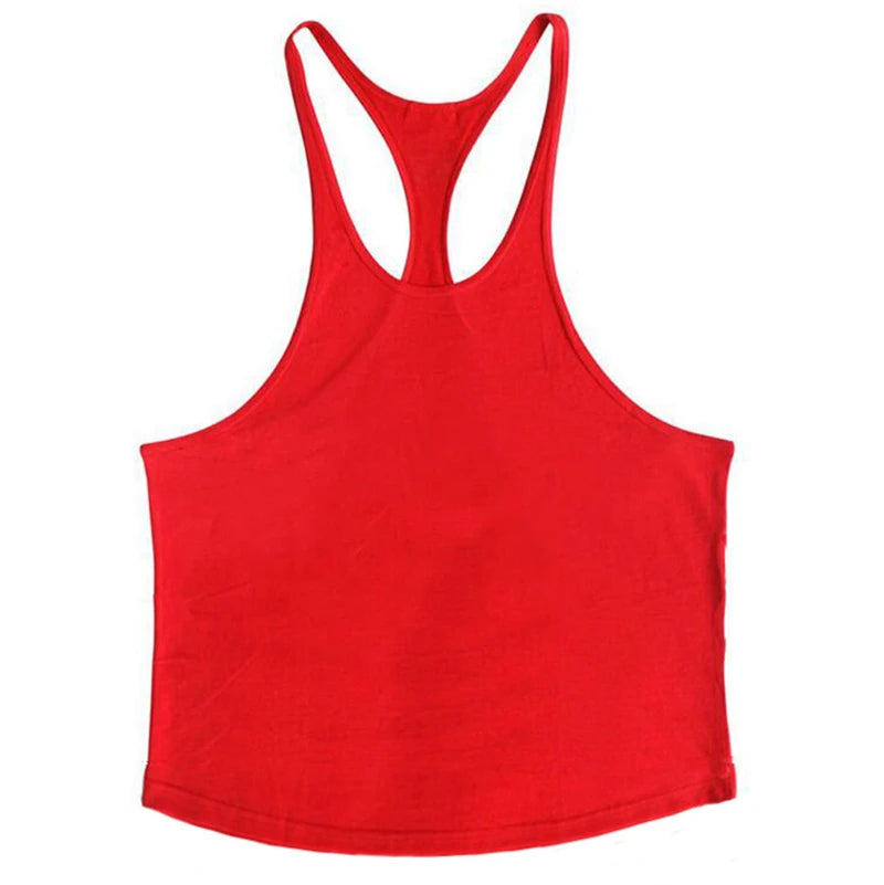 Gym Tank Top Men Bodybuilding Clothing Blank shirt Fitness Singlets Sleeveless Tanktops Cotton Muscle Stringer Vest Man