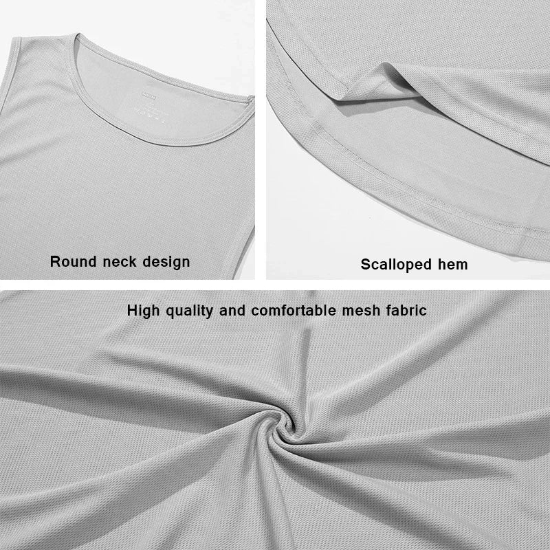 Never Give Up Men's Running Vest Loose Mesh Quick Dry Breathable Muscle Training Bodybuilding Fitness Basketball Sports Tank Top