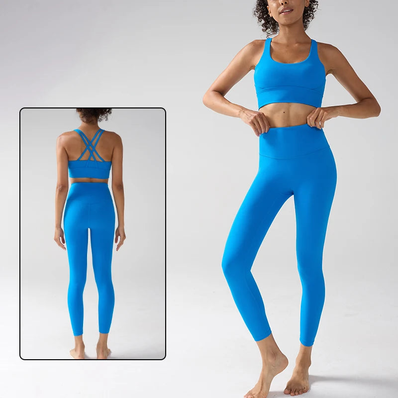 Women Sportswear Yoga Set 2PCS Sport Suit Gym Workout Clothes Nylon Yoga Top Women Sports Bra Leggings Pilates Fitness👚👚
