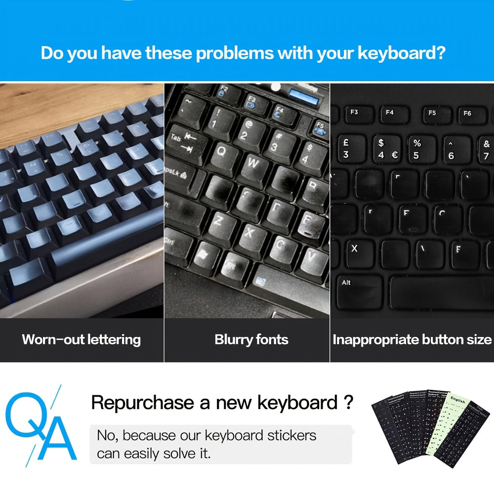 1pc Arabic Keyboard Stickers - Transparent/Black Background with White Font, Matte Finish, Ergonomic Design for Computer, Laptop, Notebook, Desktop - Arabic Alphabet Layout, Durable Adhesive, Non-Slip, Easy to Remove, Languag