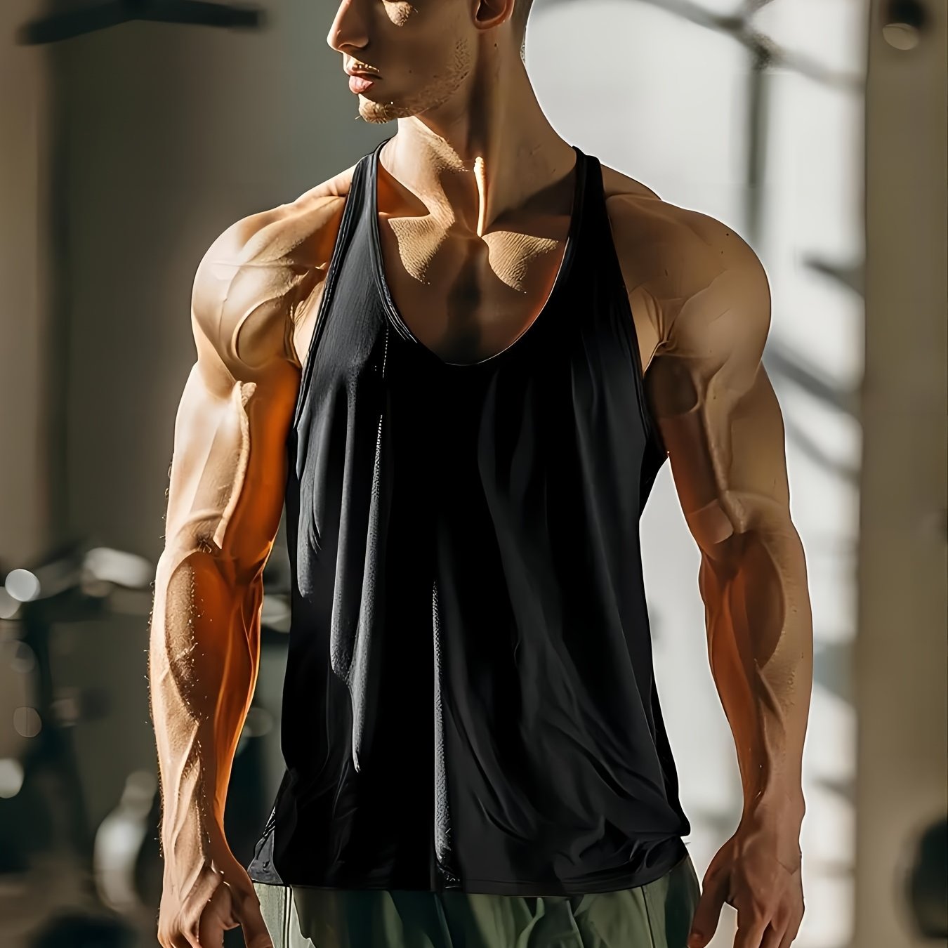 Men'S Quick-Dry Athletic Top - Breathable Mesh Shirt with Round Neck, Sleeveless Workout Shirt for Gym, Running, Football - Lightweight Summer Sports Shirt for, Gym & Casual Wear - Easy-care Athletic Apparel, Gym Shirts, Runn